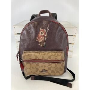 COACH 88014 MEDIUM RARE STAR WARS BROWN LEATHER BACKPACK